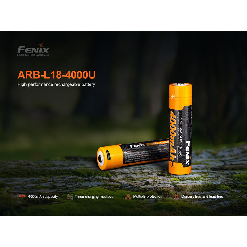 Fenix 4000mAh USB Rechargeable 18650 Battery