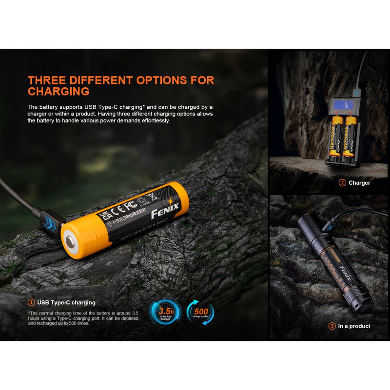 Fenix 4000mAh USB Rechargeable 18650 Battery