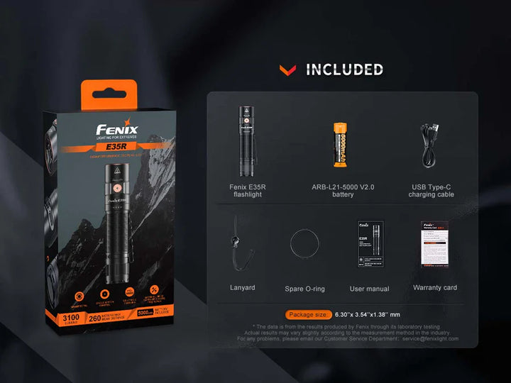 fenix edc flashlight pack Fenix E35R Rechargeable Flashlight