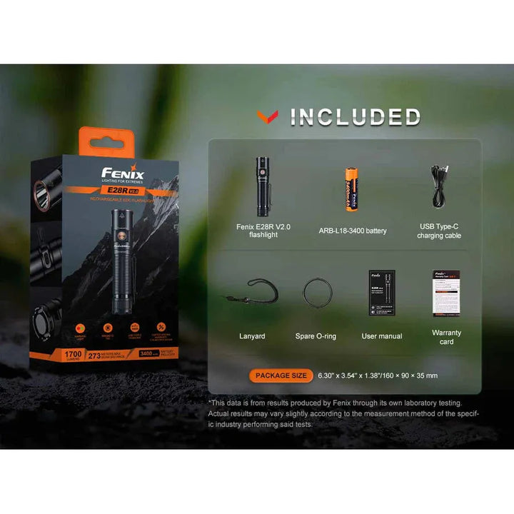 fenix e28r rechargeable flashlight Fenix E28R V2.0 Rechargeable EDC Flashlight